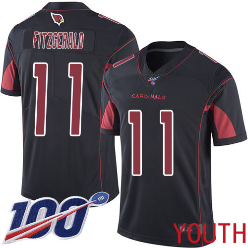 Arizona Cardinals Limited Black Youth Larry Fitzgerald Jersey NFL Football 11 100th Season Rush Vapor Untouchable